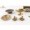 Image 2 :  Collection Of Vintage Brass Decorative Items Bowls , Candlestick Holders , "KEYS" Sign And More.