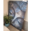 Image 1 : Face Print on Canvas 26 w, 39 h and Artificial Plant 24 h