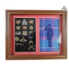 Image 1 :  Collection Of RCMP Pins and Tartan With Soilder Silhouette, Framed 