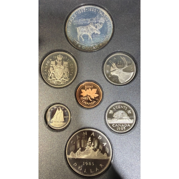 1985 Canadian Specimen Set With 50% Silver Dollar 23.33 Grams