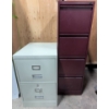 Image 4 : Two Metal Filing Cabinets: One 4-Drawer Burgundy and One 2-Drawer Gray