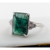Image 2 : 7.5 ct Certified Silver Emerald gemstone Ring ($6,700 Appraisal)