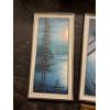 Image 4 : Lakeside Painting, 3 Pcs, By H. Jr (Square Centre Piece is 2Ftx2Ft) & 'Alert Cougar' By Ken C. Print