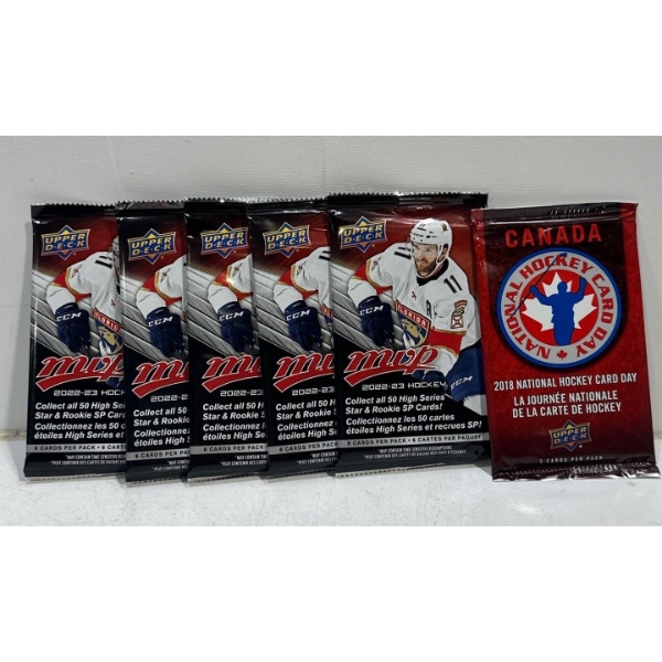 6 Packs of Unopened Hockey Cards (2018, 22-23)