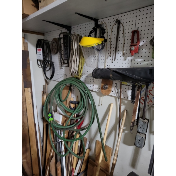 Garage Goodies - Everything You See Here - Bench Grinder Hose Straps Shovels & More