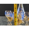 Image 5 : Hand Painted Czech Glass Decanter and 6 Glasses with Gold Trim