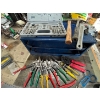 Image 1 : Selection of WISS snips along with a blue sliding toolbox, hammers heavy duty, REED pipe wrench 