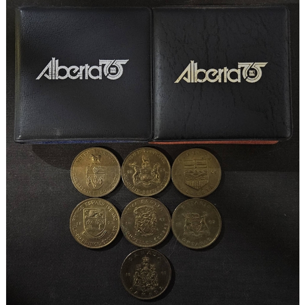 Alberta 75th Anniversary Medallion Sets and Canadian Provincial Coins Collection