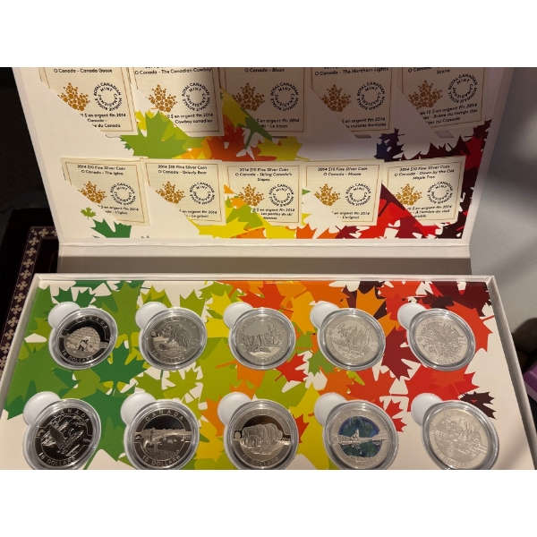 2014 $10 O Canada Series - Pure Silver 10-Coin Set