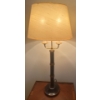 Image 2 : Antique Table Lamp w/ Lacquered Base & Fabric Shade