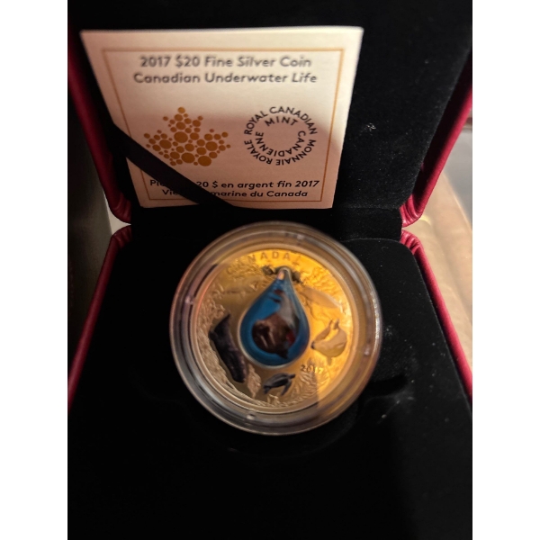 2017 $20 Canadian Underwater Life - Pure Silver Coin