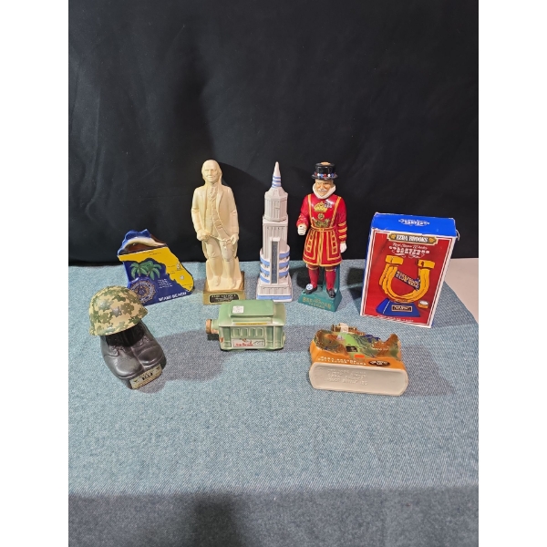 Antique Collectable Bottles: Gotham Tower, British Royal Guard, Military Boots