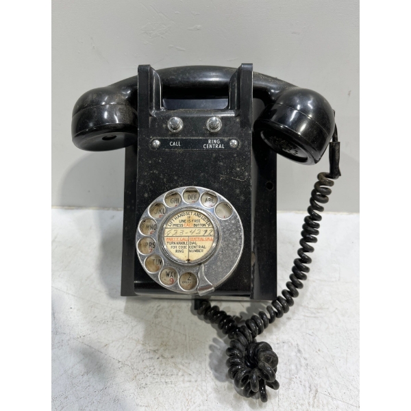 Antique ETELL Beeston Party Line Rotary Dial Wall Mount Telephone