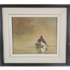 Image 1 : Macdonald Painting Depicting a Lone Rowboat on Calm Water