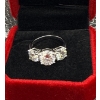 Image 2 : 4ct tw GRA Certified Round Brilliant Cut Moissanite 2ct Centre 1ct each side set in 925 Silver Ring