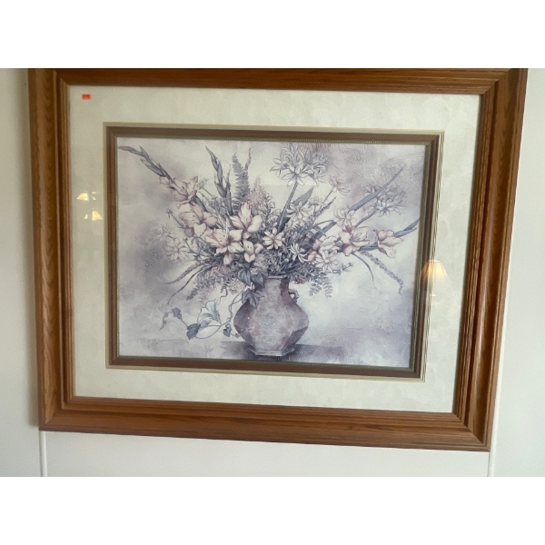 Large Painting of Flowers in Vase 46" Wide x 37" High