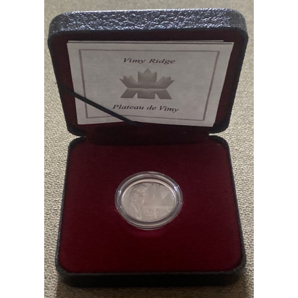 2002 Vimy Ridge 5-Cent Proof Coin 92.5% Silver 5.35 Grams