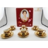 Image 1 : Decorative Porcelain Tea Set And Large Red And Gold Tin Labeled "Princess''
