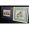 Image 1 : Pair of Prints: Mountain is Matted Only 14 X 12.5 and Boat 12.5 X 12.5, Framed Under Glass 