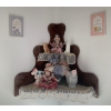 Image 1 : Corner Curio Shelf w/ Assorted Decorative Collectables Elephant Coin Bank Clowns & More