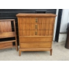 Image 2 : Mid-century Wooden Bedroom Furniture Set - Headboard and Dresser