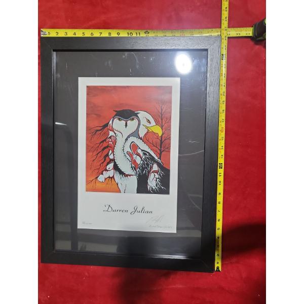 Owl & Eagle Indigenous Print (16'/22' Inches Before Frame)