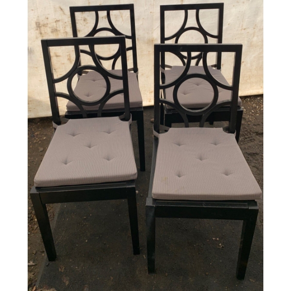 4 Black Chairs w/ Covers 