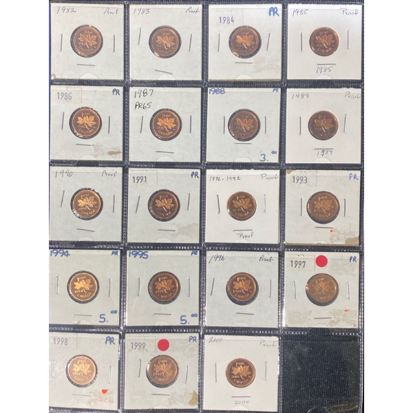 Collection of Canadian Proof Pennies