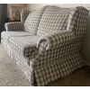 Image 2 : High Quality Plaid Fabric Love Seat  60w x 37d x 35h  Durable Well Made Furniture Small Sofa