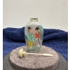 Image 3 : Hand Painted Ladies Wispering Glass Snuff Bottle with Spoon 3H