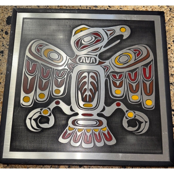 Northwest Coast Indigenous Art - Eagle 12x12 Etched Aluminum 