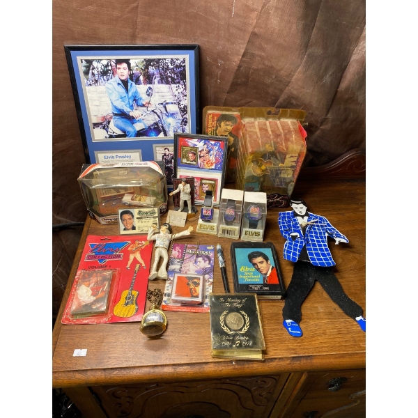 Elvis Collectibles - Figurine, Framed Print, Matchbox Collectibles, Microfiber, Cards, Clock, More 
