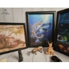 Image 4 :  Collection Of Framed Animal Art Prints And Several Small Animal Figurines , Wild Life Decorative