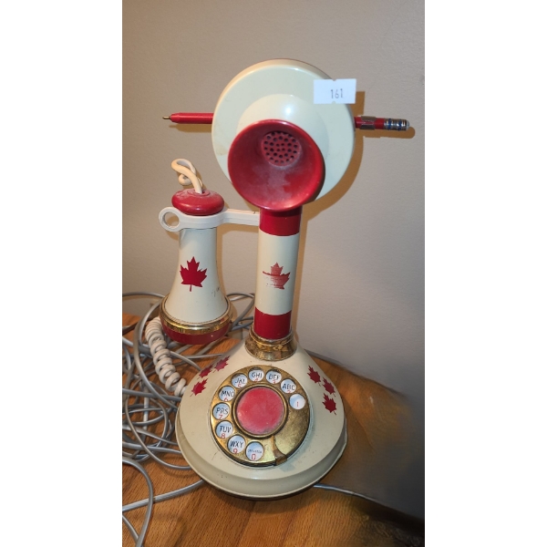 Vintage Deco-Tel Canada Theme Rotary Dial Desktop Phone 12 T 