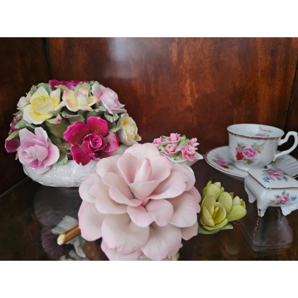 Collection Of Vintage Bone China Figurines + Teacup 