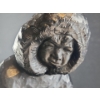 Image 12 : Vintage Signed Sculpture Depicting an Inuit Man and His Loyal Friend ( 13.5"H x 7.5"W)