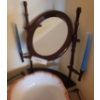 Image 2 : Wooden Washstand with Mirror, Ceramic Basin, Pitcher, and Candle Holders