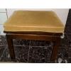 Image 2 : 5Ft Brass Stand Up Mirror w/ Velvet Upholstered Stool