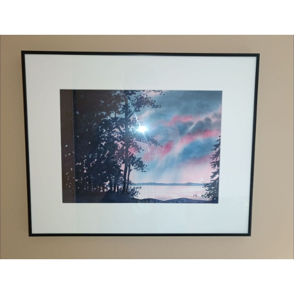 Lakeside Watercolor, Signed By Ross Dunbar  - 16x12