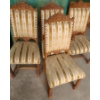 Image 2 : Five Wooden Upholstered Dining Chairs 1 Arm Chair 4 Side Chairs 19x18x42tall
