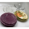 Image 1 : Plate Collection (Italian Purple Set w/ Pier 1 Harvest Garden Set), Cake Tray, Glass Tray & Dish 