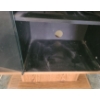 Image 3 : TV Stand w/ Glass Front Cabinet and Side Storage Shelves for DVD's/ CD's/ Games 28 W, 16 D, 29 T