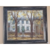 Image 1 : Framed Print of Home on Tree-Lined Street 29 X 25, Paint on Canvas 