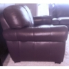 Image 4 : Natuzzi Two-Seater Loveseat in Brown Leather Upholstery