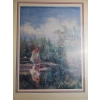 Image 3 : Gartenbach Signed Framed Print, Woman by Water, 31x36 Inches
