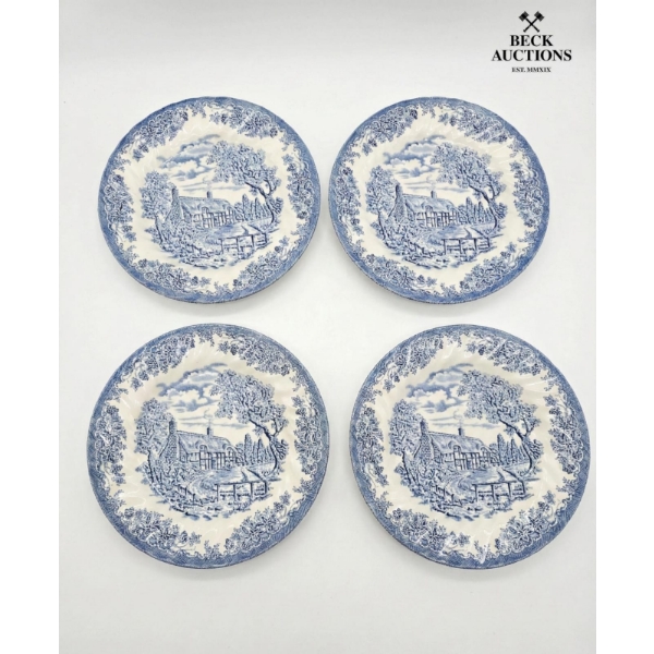 Set Of Churchill "The Brook Blue" Ceramic dinnerware , Made In Staffordshire England , 