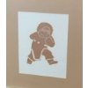 Image 2 : Untitled: Drummer, Artist: Unknown, Block Print Framed Under Glass 13.5 X 16.5