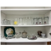 Image 1 : Variety of vintage glassware, plates and dishes, plus vintage crystal butter dish. 