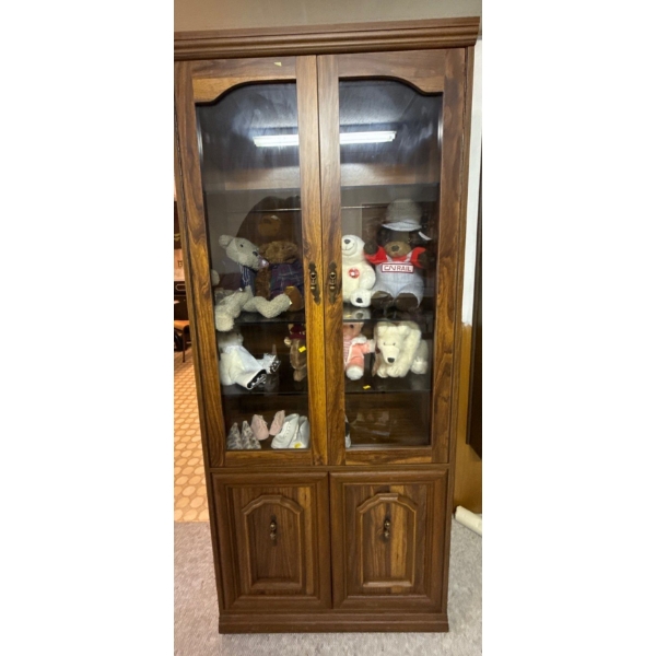 Wood & Glass Display Cabinet (Contents NOT Included) - 30W, 15D, 71T