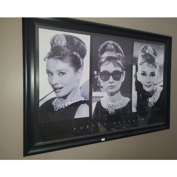 Audrey Hepburn Wall Print 39 W, 27 T, Tote Bag, and Book